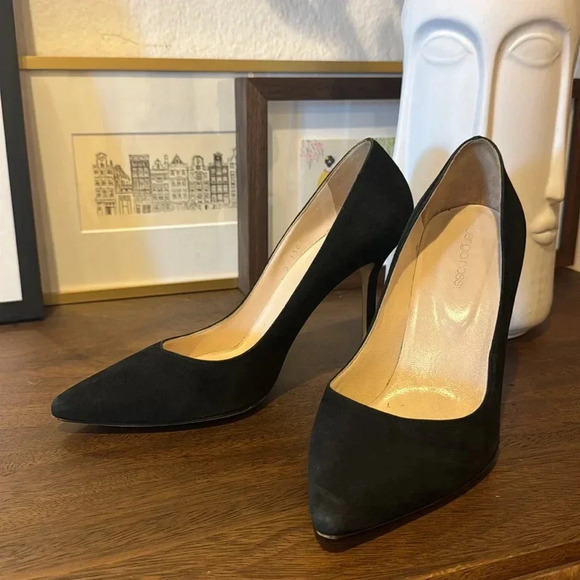 SERGIO ROSSI EUC Godiva Black Suede Pumps Heels Stilettos 38.5 - Picture 2 of 8